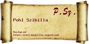 Pohl Szibilla névjegykártya